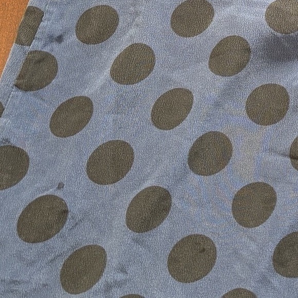 100%Silk Blue Polka Dot Shift Dress Sz‎ L Preppy Old Money Classic Tradwife Norm - Picture 5 of 16